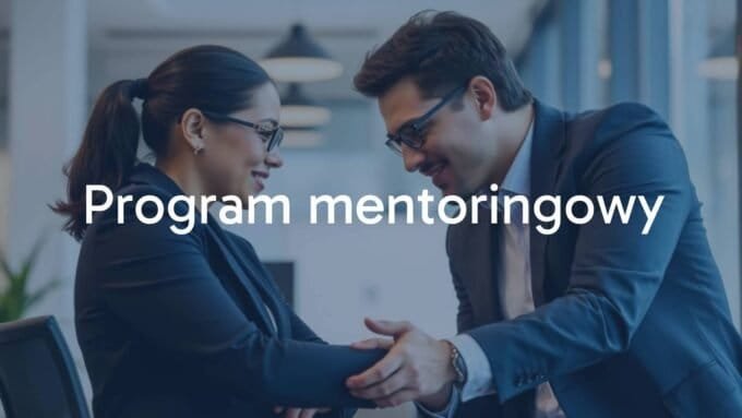 A mentor and mentee working together in a modern office, professional atmosphere, collaboration, trust, realistic style