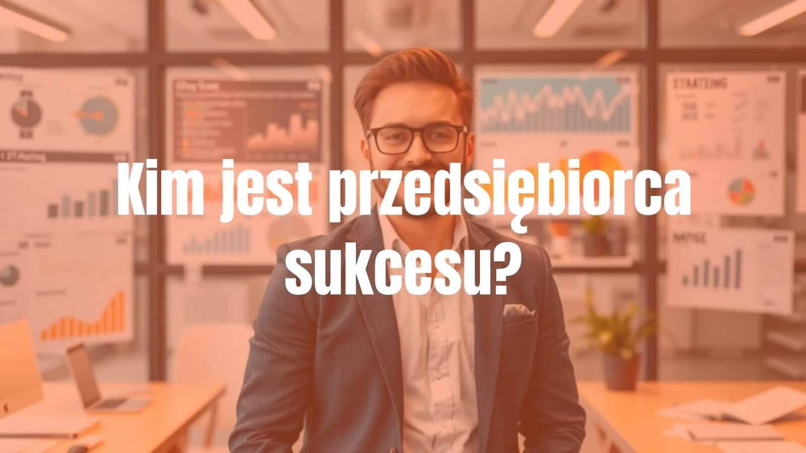 A successful entrepreneur standing confidently in a modern office, surrounded by charts and business plans, with a visionary look, realistic style.