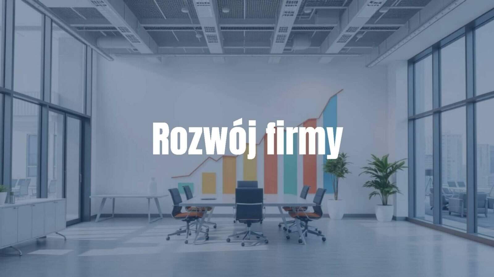 Business growth concept, modern office with upward arrow graph, professional atmosphere, realistic