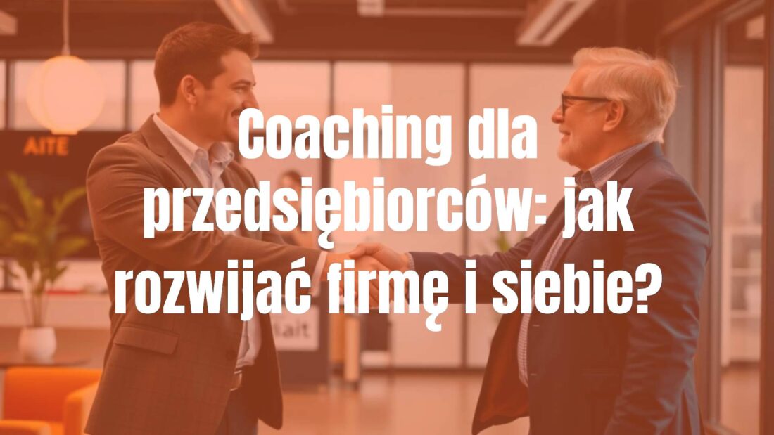 A confident entrepreneur shaking hands with a coach in a modern office, motivational atmosphere, professional and inspiring, realistic.