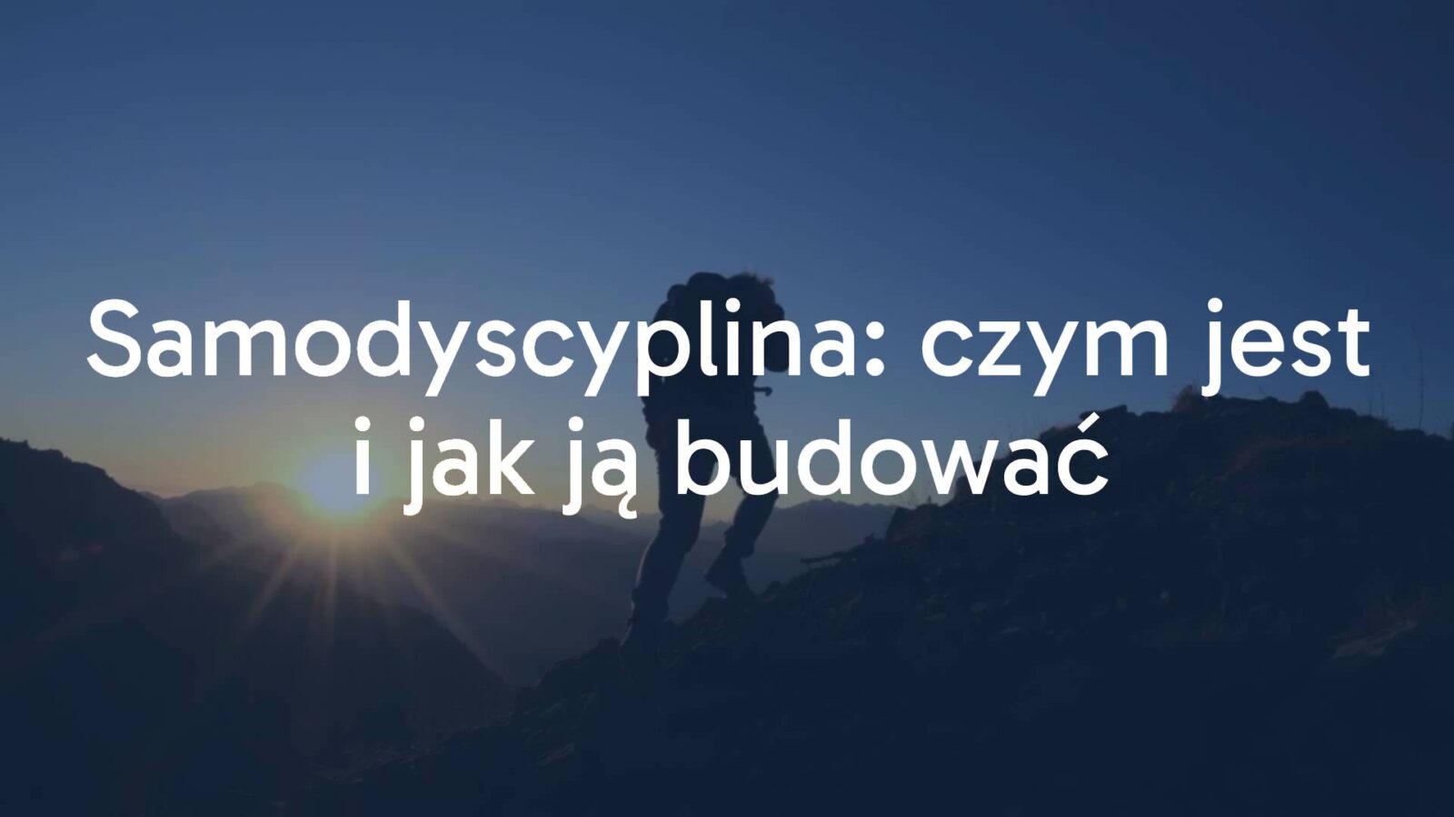 A focused person climbing a mountain with a clear path, sunrise in the background, symbolic of discipline and perseverance, realistic style.