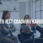 A professional career coach and client discussing career development in a modern office, motivational atmosphere, realistic.