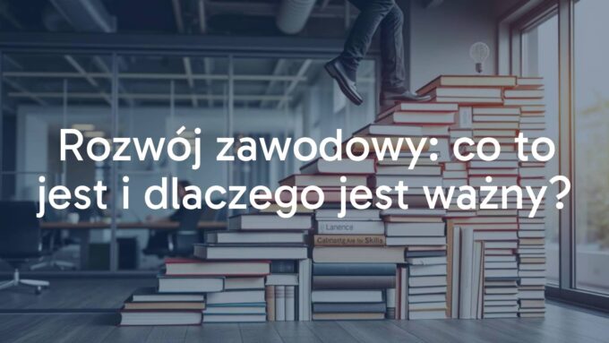 Professional development concept, a person climbing a staircase made of books and skills icons, modern office background, motivational vibe, realistic.