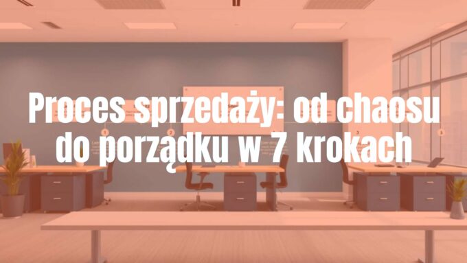 A structured sales process flowchart with seven steps, modern business office setting, professional and organized, clean and minimalist design, blue and white color scheme, realistic.