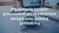 A professional career path planning, compass on a roadmap, office desk with laptop and notebook, motivational workspace, warm lighting, realistic.